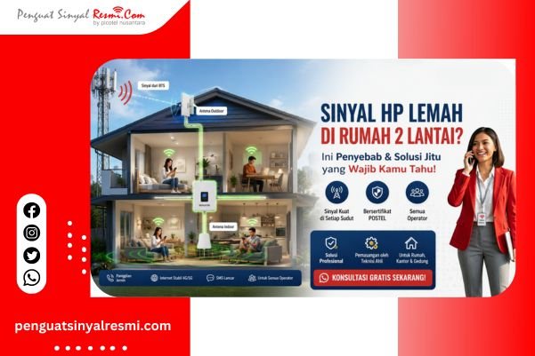 penguat sinyal hp rumah 2 lantai